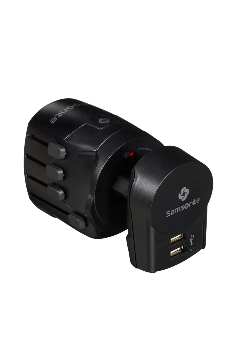 GLOBAL TA - WORLD ADAPTOR PRO 3-P+USB - NEGRU